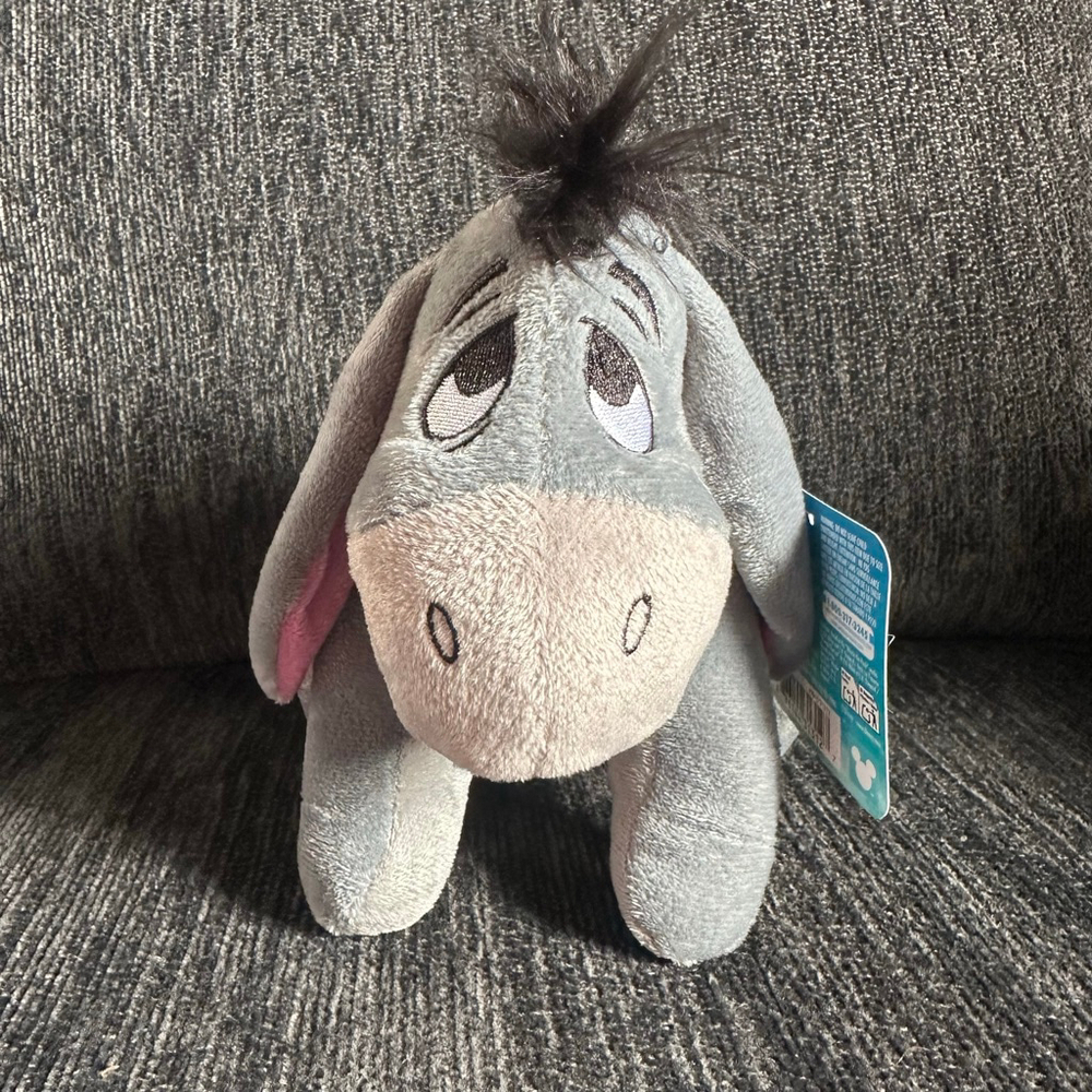 Disney Eeyore Plush Toy Gray/Pink Small